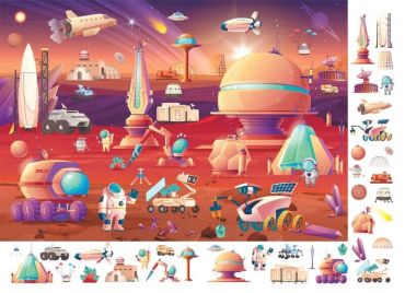 Книга-картонка. Великий віммельбух. Космос - фото 3