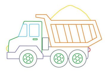 Розмальовка з підказкою. Великі машини - фото 4