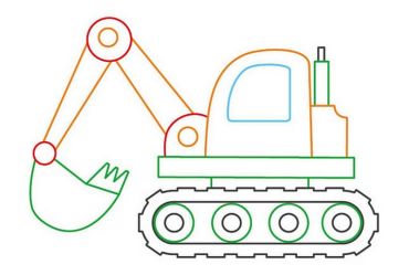 Розмальовка з підказкою. Великі машини - фото 5