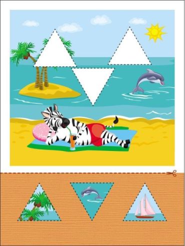 Аплікації. Рівень 2. Вирізання трикутників, трапецій - фото 2