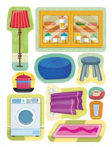 Наліпки-навчалки. Мій будинок. My House. Ілюстрований словник - фото 5