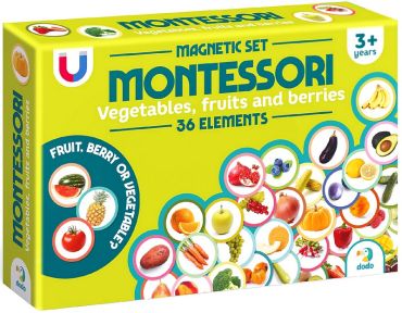 Набір магнітів Монтессорі. Овочі, фрукти і ягоди - фото 1