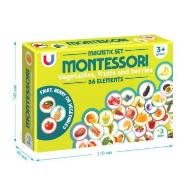 Набір магнітів Монтессорі. Овочі, фрукти і ягоди - фото 3