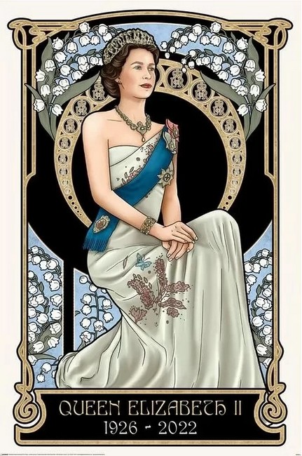 Art Nouveau - The Queen Elizabeth II (Poster)