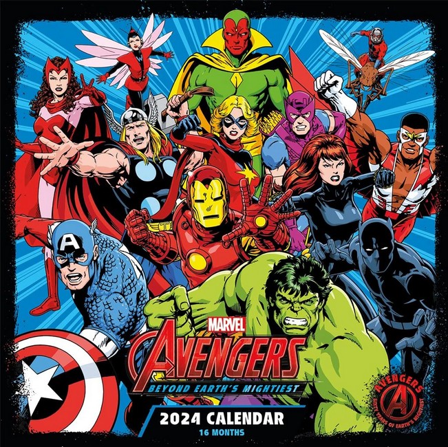 
Календар Marvel Calendar 2024 Avengers (16 Months Square Wall Calendar)